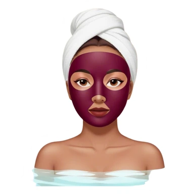 Lady with face mask Burgundy spa beauty full face relaxing sticker