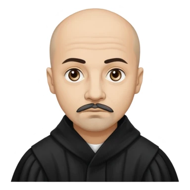 a hand drawn black outline portrait of philosopher Montaigne with similar-sized eyes based a famous portrait of him sticker