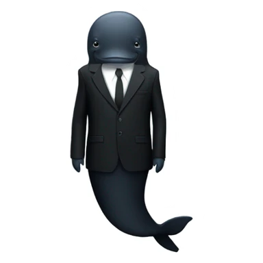 whale with black suit sticker
