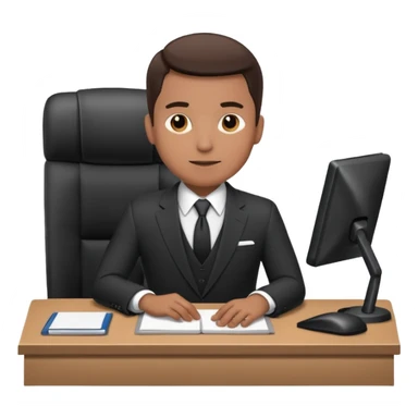 un recruteur à son bureau (l'image est tourné de 3/4) je veux une image qui soit de 3/4
 sticker