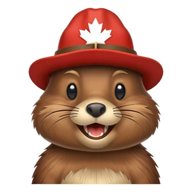 beaver with canadian mounty hat sticker