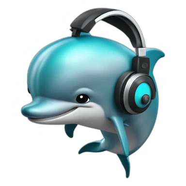 A dolphin with a headphones sticker