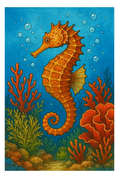 A seahorse sticker