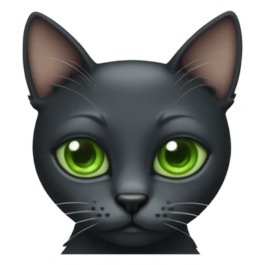 Dark cat with green eyes  sticker