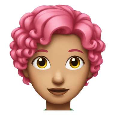 portrait of pink haired girl with green eyes  sticker