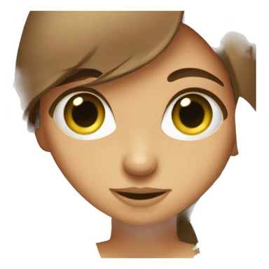 green eyed brown haired girl interested in plants sticker