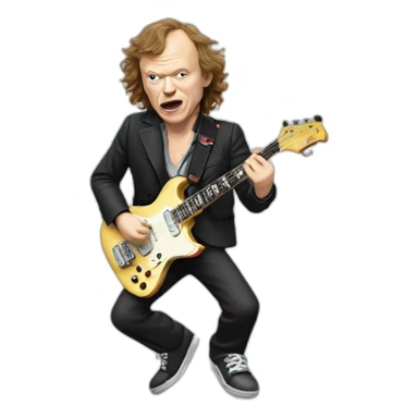 Angus Young on the ground sticker