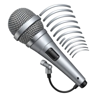 microphone with sound waves around sticker