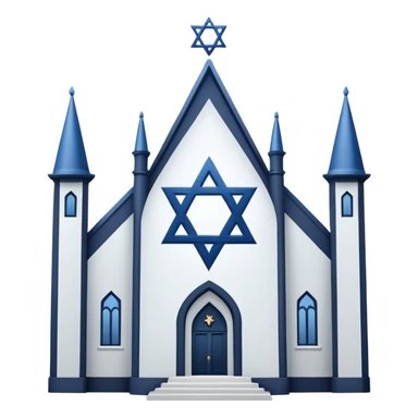 reform jewish synagogue similar to historical religious architecture in europe. the building should be white in color, feature gothic architectural elements and star of david as main symbol. no crosses, christian symbols, the color blue and any visual associations with israel. ios style. sticker
