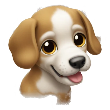 Puppy puzzle solving sticker