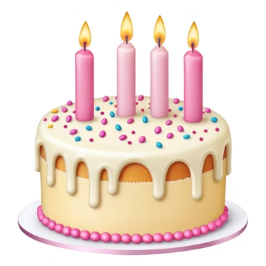 ￼ cake with three candles for a girl sticker