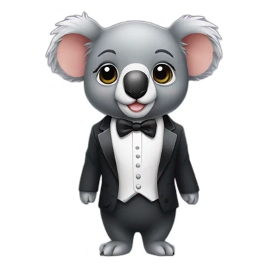 cute small koala wearing tuxedo sticker