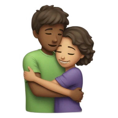 A boy and girl hugging  sticker
