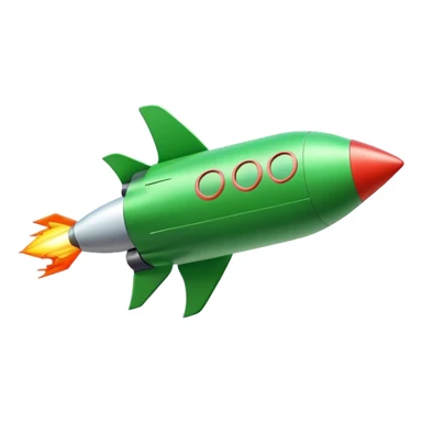cinematic realistic 3d green Rocket signboard sticker