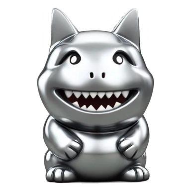 Full chrome plated solid color uncluttered maneki shark 3d sticker