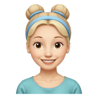 a woman, with a bun, mid 60, wearing a tracheostoma sticker