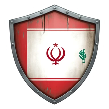 gray shield with the flag of Iran sticker