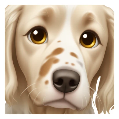 Cute Blonde girl with white and Brown english setter portrait sticker