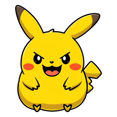 fat Pikachu with acne screaming sticker