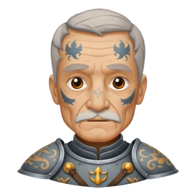 elderly tattooed knight sticker