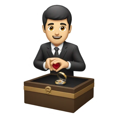 Man proposing with a ring in a ring box sticker