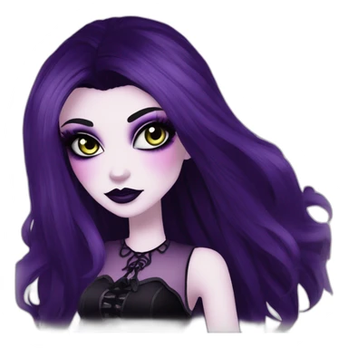 Elissabat-monsterhigh-with-bangs-long-hair-dark-plumpurple-and-black-vampire-goth-makeup-pinkeyes-romanticgothcloses- sticker