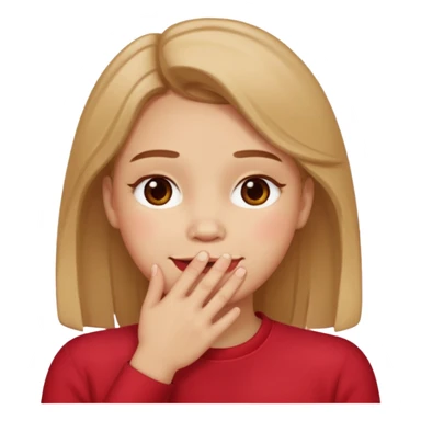 Hand over mouth with blushed cheeks more redness on cheek and smiling  sticker