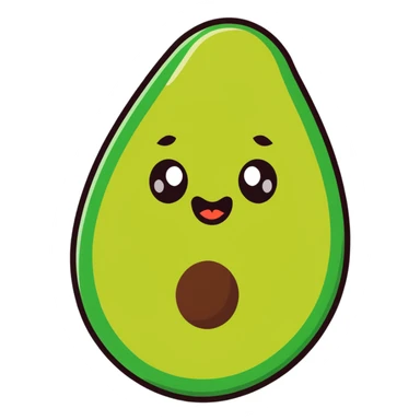Un aguacate con labios grandes y ojos sticker