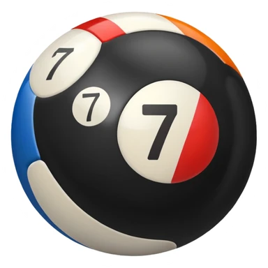 Pool ball back ball with the number 7 on it. sticker