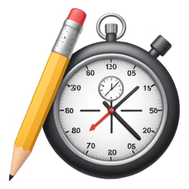 minimal emoji-style icon for writing test 'Task 1', showing a chart or graph with a pencil and a subtle timer, clean, suitable for educational use sticker
