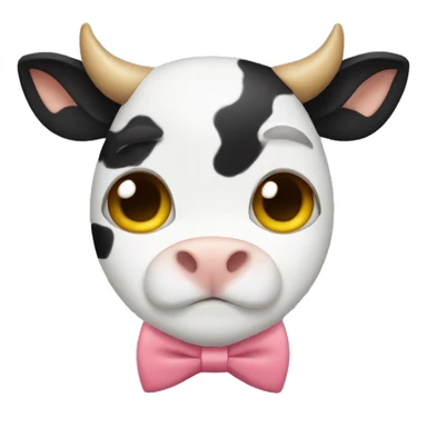 cow with bow tie and cat ears sticker