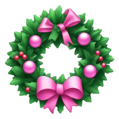 Pink Christmas wreath with bows sticker