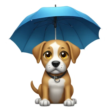 dog with umbrella  sticker