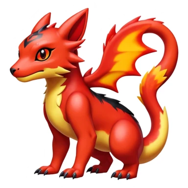 Cute Shiny Guilmon-Quilava-Salandit-Umbreon-Fakémon-hybrid-creature (full body)  sticker