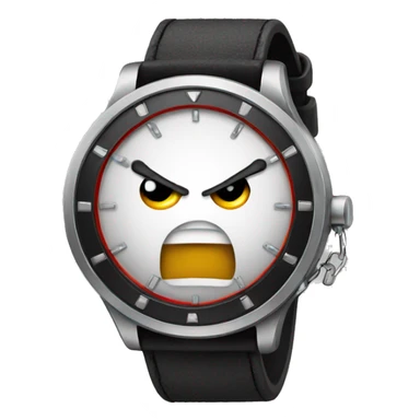 angry emoji with a watch sticker