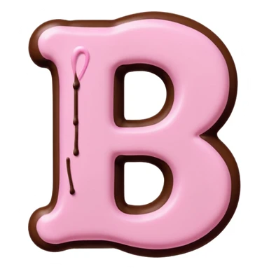 “Single pink bubble letter d, white outline, bottom dipped in chocolate with pink frosting drizzle, kawaii style, glossy, soft shading, clean outline, transparent background, Discord emoji size” sticker