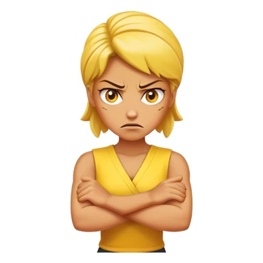 yellow woman crossed arms angry sticker