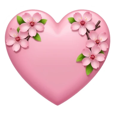 heart with sakura cherry blossom sticker