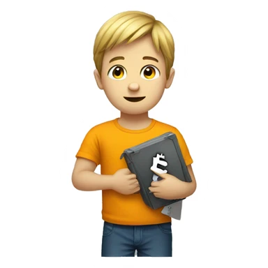 Bitcoin holding ZKM written boy sticker