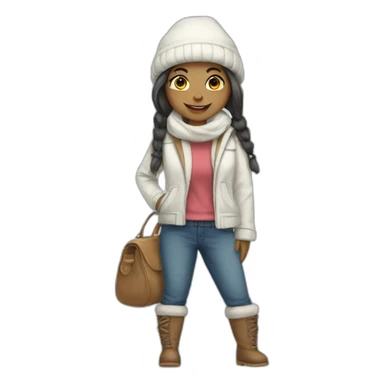 full body-snowman-girl sticker