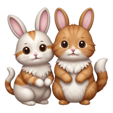 Cute Cat and bunny  sticker