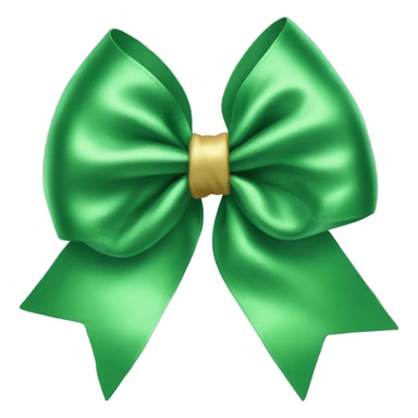 Green Christmas satin bow sticker