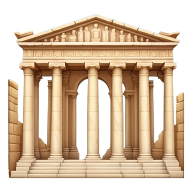 The Library of Celsus Landmark Emoji – Depicting its marble facade, carved columns, and statues. sticker