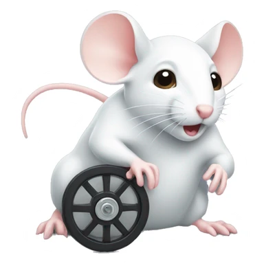 white mouse with wheel sticker