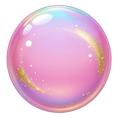 pink and gold and white bubble sticker