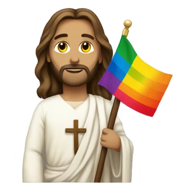 Jesus Christ with pride flag  sticker