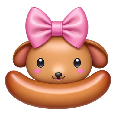 au cute sausage eith a pink bow on the head sticker