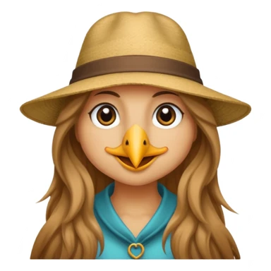 long haired female bird with hat sticker