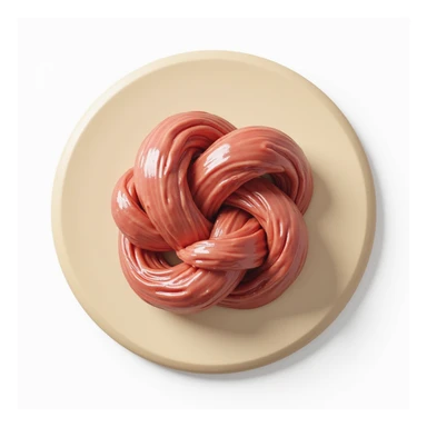 stylized muscular knot, isolated on white background, round or oval shape, simple but realistic details, light shadow sticker