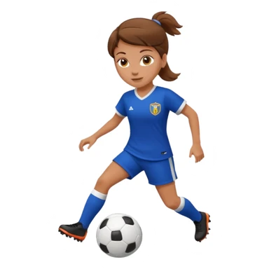 chica blanca con pelo castaño jugando futbol sticker